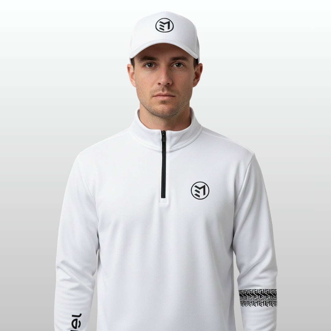 MAVAM MID LAYER QUARTER ZIP ICE WHITE